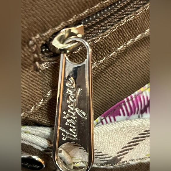 Thirty-One Brown‎ Expandable Adjustable Strap Crossbody Brown and Pink Plaid - Picture 7 of 13